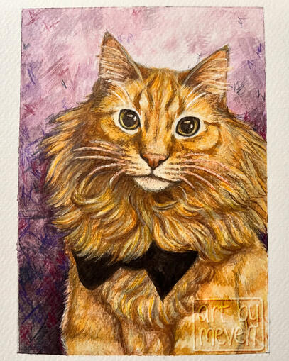&#39;lou&#39; - 8x10in watercolor and colored pencil